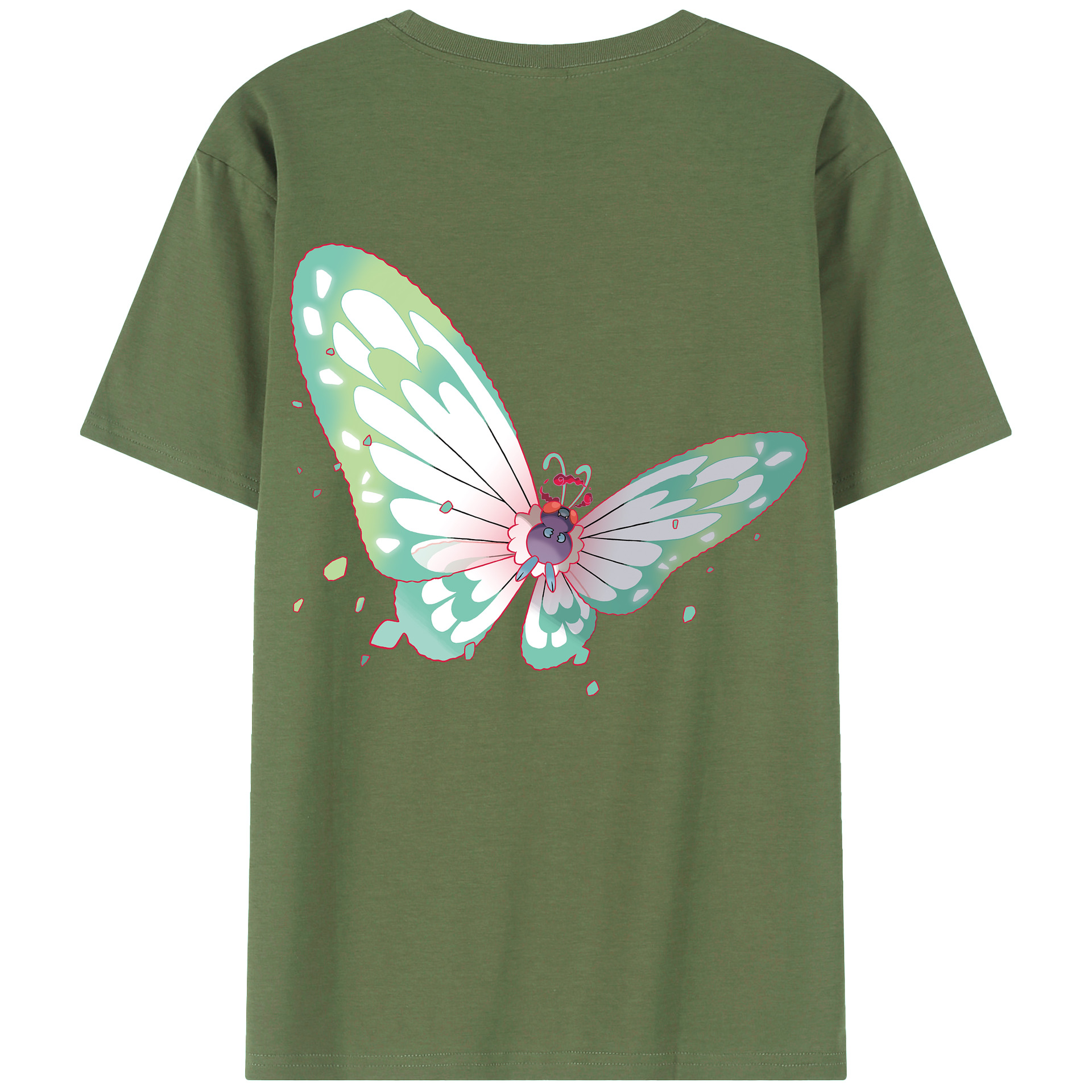 （画像用） ポケットモンスター Pokémon 綿100％ メンズ半袖Tシャツ（バックプリント） 通気性